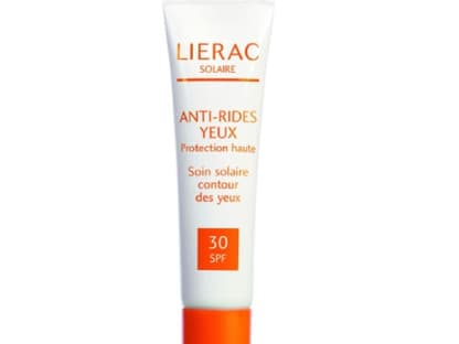 Sonnencreme speziell für die Augen "Anti-Rides Yeux SPF 30" 
von Lierac, 15 ml ca. 20 Euro