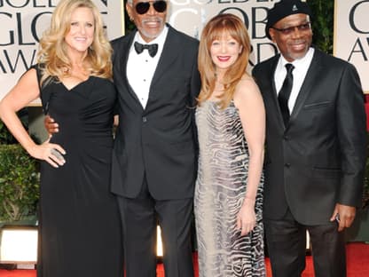 Alfonso Freeman mit Lori McCreary und Morgan Freeman