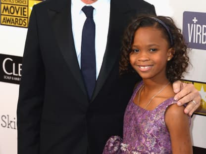 Regisseur Steven Spielberg mit Jungschaupielerin Quvenzhané Wallis