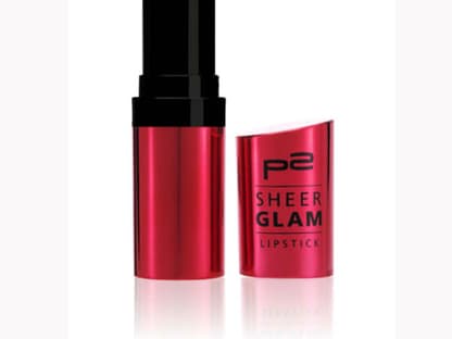 Jetzt noch leuchtend und glänzend rote Lippen und der Look Ã  la Julianne Hough ist perfekt. "Sheer Glam Lipstick" von P2, ca. 2 Euro