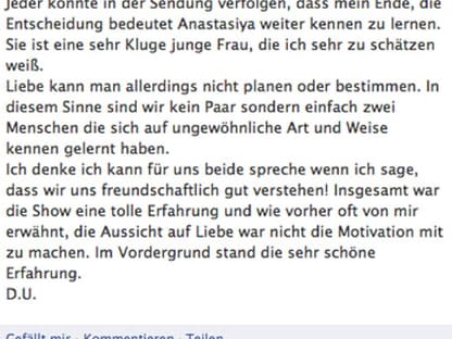 So äußerte sich der 30-Jährige nun auf Facebook