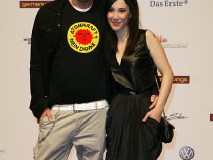 Designer Michael Michalsky kam gemeinsam mit Schauspielerin Sibel Kekilli zur Veranstaltung in die Messe Berlin