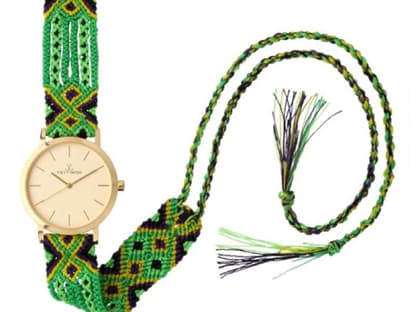 20. Juli 2012: Diese Uhr ist Schmuckstück und Zeitmesser in einem! Das geknöpfte Hippie-Armband gibt es in unterschiedlichen Farben und lässt sich so perfekt der eigenen Sommergarderobe anpassen. Von ToyWatch, ca. 145 Euro