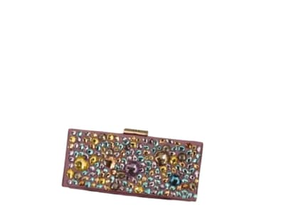 Glitzer: Clutch mit Schmucksteinen von Tosca Blu, 
ca. 120 Euro