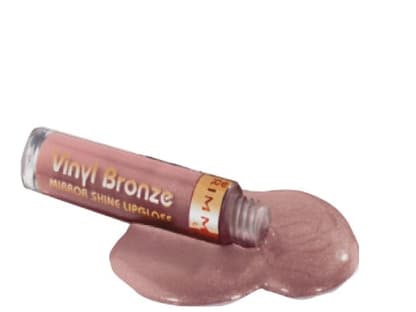 Lippenglanz mit Vitaminen und Sheabutter "Vinyl Bronze Lipgloss  Nr. 220 Summer Nude" von Rimmel London, ca. 5 Euro
