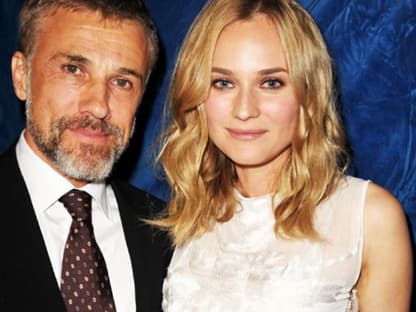 Der österreichische Schauspieler Christoph Waltz ließ sich gemeinsam mit seiner deutschen Kollegin Diane Kruger fotografieren