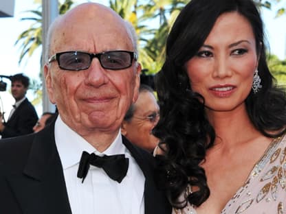 Medienmogul Rupert Murdoch mit seiner Frau Wendi bei der glamourösen "Tree of Life"-Premiere