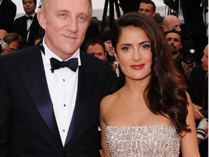 Zu den ersten Top-Stars gehören Schauspielerin Salma Hayek mit Ehemann Francois-Henri Pinault