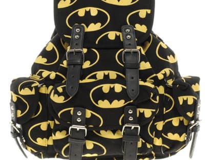 Nicht nur was für Nachtschwärmer: Textil-Rucksack mit "Batman"-Motiv von Lazy Oaf, ca. 75 Euro