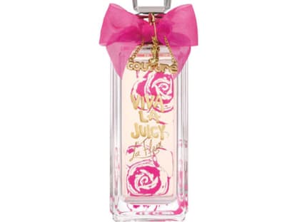 Juicy Couture begeistert uns mit einem neuen, jungen Duft, der lecker nach Wildbeeren, Mandarine und Seerose duftet. "Viva la Juicy - La Fleur" von Juicy Couture, 40 ml ca. 49 Euro, exklusiv bei Douglas