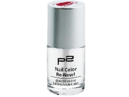 Auffrischender Topcoat „Nail Color Re-New!“ von P2, ca. 2 Euro