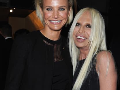 Hatten viel zu lachen: Designerin Donatella Versace mit Cameron Diaz