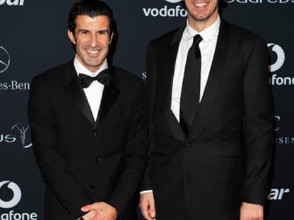 Luis Figo mit Francesco Toldo