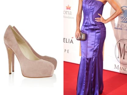 Eva Longoria liebt Schuhe  vor allem die von Schuhdesigner Brian Atwood. âEr macht tolle, klassische Pumps in tollen Farben und Styles", erklärt der Desperate Housewives-Star. Das nudefarbene Wildleder-Paar gibt es für ca. 440 Euro bei net-a-porter.com.