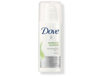 Die Bequeme - Straff mit Spass:  Glättet Bauch, Beine und Po mit Menthol: "Perfect Curves Intensiv Haut-Straffendes Serum" von Dove, 150 ml ca. 10 Euro    