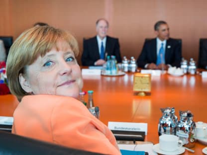 "Bin ich noch mit drauf?" Angela ist beim Besuch vom US-Präsident bester Laune