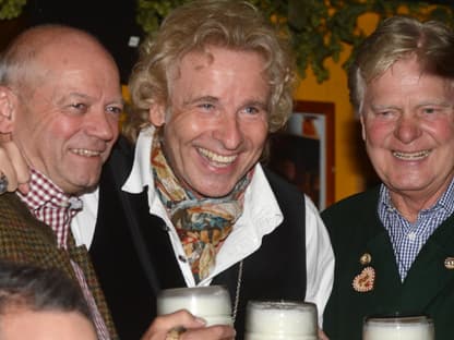 Unternehmer Joachim Hunold (l.), Entertainer Thomas Gottschalk(m.) und Unternehmer Viktor Erdmann