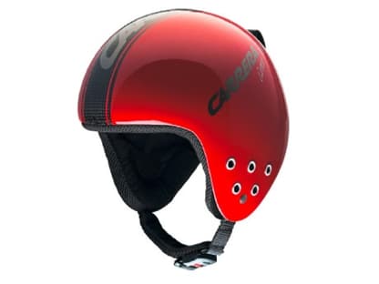 Für Aspen: Skihelm mit Rennstreifen von Carrera, ca. 140 Euro