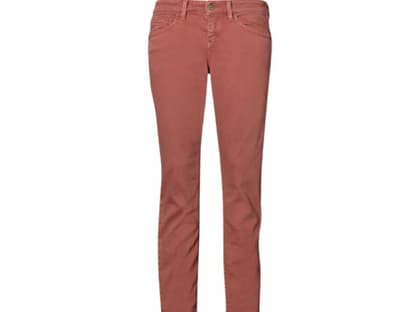 Die apricotfarbene Denim ist von Mexx, ca. 60 Euro