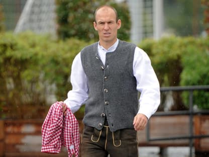 Natürlich stilecht in Lederhosen: Arjen Robben