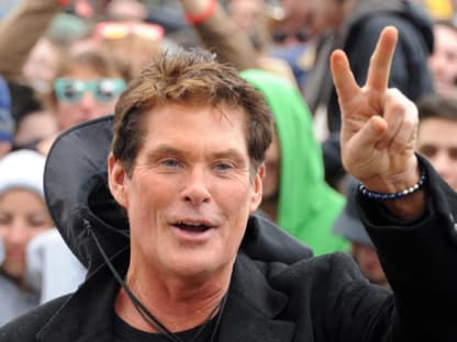 In Feierstimmung: David Hasselhoff beim Coachella Festival in Indio, Kalifornien