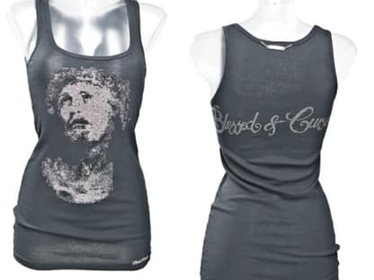 Tank Top (Swarovski Big Crystal Jesus Head)