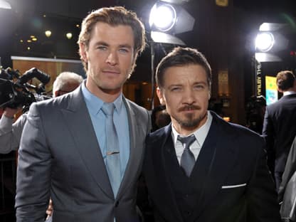 Chris Hemsworth und Jeremy Renner, der bei "The Avengers" den "Hawkeye" mimt