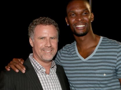 Hollywood-Star Will Ferrell grinste mit Chris Bosh um die Wette