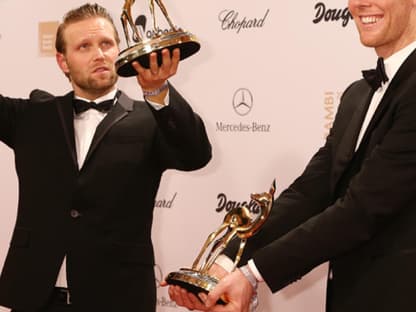 Preisträger in der Kategorie "Sport": Beach-Volleyballer und Olympiasieger Jonas Reckermann und Julius Brink