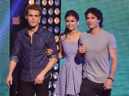 Cooles Trio: Paul Wesley, Nina Dobrev und Ian Somerhalder von "The Vampire Diaries". Die Serie wurde von den Fans zur beliebtesten TV-Serie und zur besten "Breakout Show" gewählt