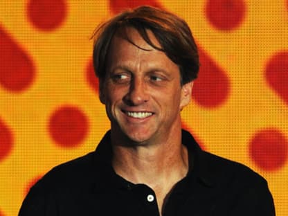 Cool: Profi-Skater Tony Hawk darf auch auf die Bühne