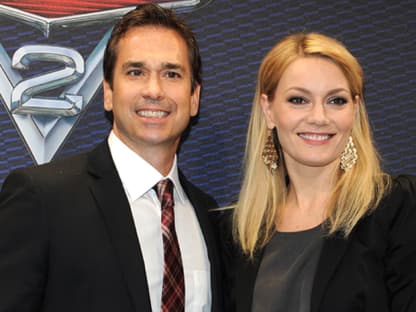 Die deutschen Synchronstimmen, Manou Lubowski und Martina Hill, kamen zur Premiere des Films "Cars 2" in den Mathäser Filmpalast in München