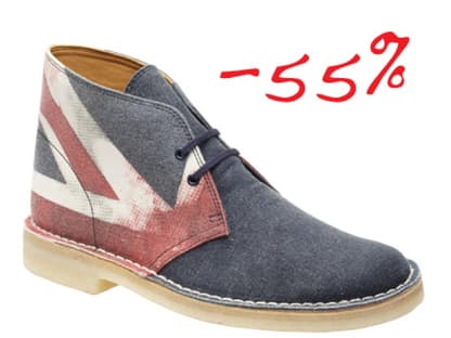 Style-Ressortleitung Katja: "Die tragen mich durch jede Wüste und machen mit dem Flaggenprint so richtig was her." Desertboot von Clarks über frontlineshop.com, statt 150 Euro jetzt 67,50 Euro