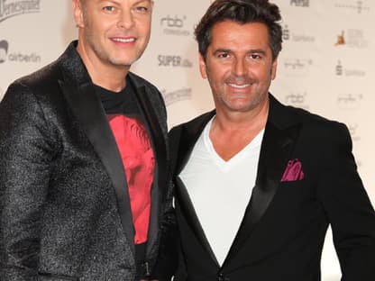 Strahlten um die Wette: Uwe Fahrenkrog-Petersen und Thomas Anders, auch bekannt als musikalisches Duo "AnderslFahrenkrog"