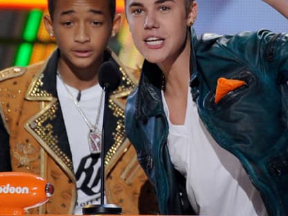 Jaden Smith und Justin Bieber auf der Bühne