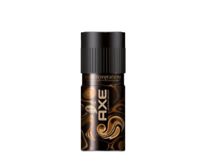 Männer-Bodyspray "Dark Tempation" mit Schokolade, Amber und Patschuli von Axe, 150 ml ca. 4 Euro