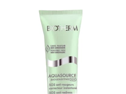 Gesichtspflege: Neutralisiert Rötungen: "Aquasource Biosensitive - SOS Anti-Rötungen Sofortkorrektur" von Biotherm, 15 ml ca. 20 Euro  
