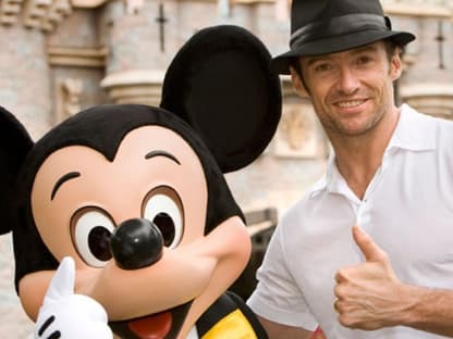 Kumpels: Hugh Jackman und Mickey Maus