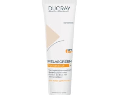 Gegen Pigment´­flecken "Melascreen Sonnenmilch SPF 50  " von Ducray, 100 ml ca. 20 Euro