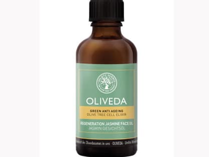 Dieses Gesichtsöl von Oliveda ist nicht nur wohltuend für die Haut, es enthält auch Anti-Aging Wirkstoffe. "Regeneration Jasmine Face Oil", ca. 35 Euro