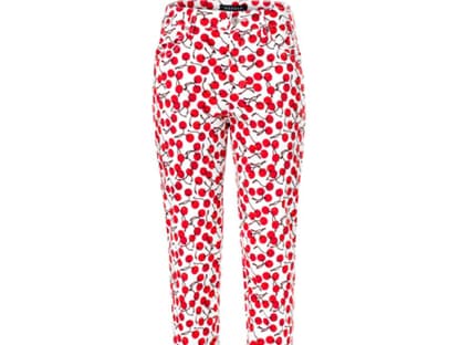 So schmeckt der Sommer: Hose mit Kirsch-Allover-Print von Rosner, ca. 120 Euro