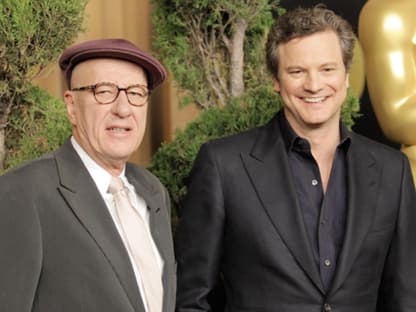 Geoffrey Rush mit Oscar-Anwärter und Top-Favorit Colin Firthï»¿. Ob er die goldene Statue dieses Mal mit nach Hause nehmen wird? Am 27. Februar wissen wir mehr!