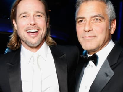 Hatten offensichtlich ihren Spaß: Brad Pitt mit seinem guten Freund George Clooney