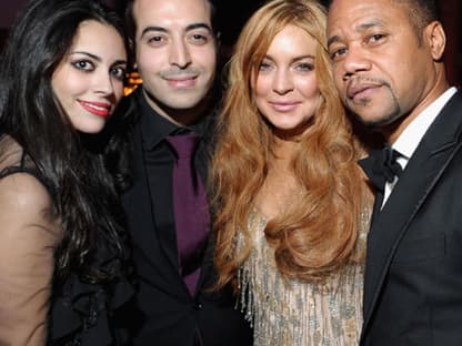 Mohammed Al Turki (mit weiblicher Begleitun), Lindsay Lohan und Cuba Gooding Jr.