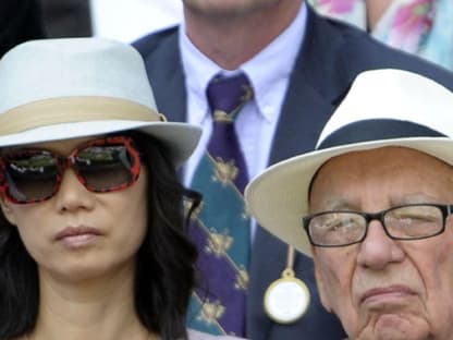 Medienmogul Rupert Murdoch schaute gemeinsam mit Ehefrau Wendi zu