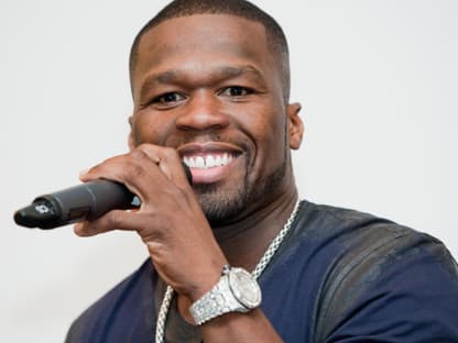 Gut gelaunt: 50 Cent in Berlin