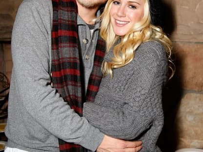 Und abends beim Apres-Ski-Feiern: Spencer Pratt und seine Frau Heidi Montag 