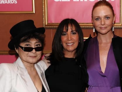 Yoko Ono, Olivia Harrison und Designerin Stella McCartney 