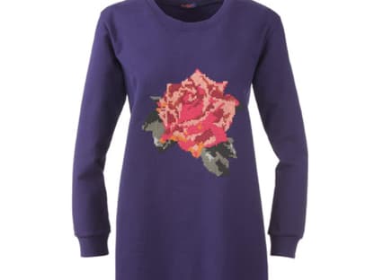 Sweatshirt mit großer Rosen-Stickerei auf der Brust von Flip*Flop, ca. 80 Euro