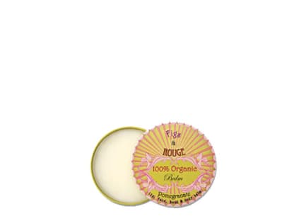 100 Prozent organisch- Der Lippenbalsam von Figs & Rouge, über <a title="http://www.the-best-of-beauty.com/Koerper/Figs-Rouge-Pomegranate-100-Organic-Balm-17ml::167.html" href="http://www.the-best-of-beauty.com/Koerper/Figs-Rouge-Pomegranate-100-Organic-Balm-17ml::167.html" target="_blank">the-best-of-beuaty,com</a>, ca. 6 Euro